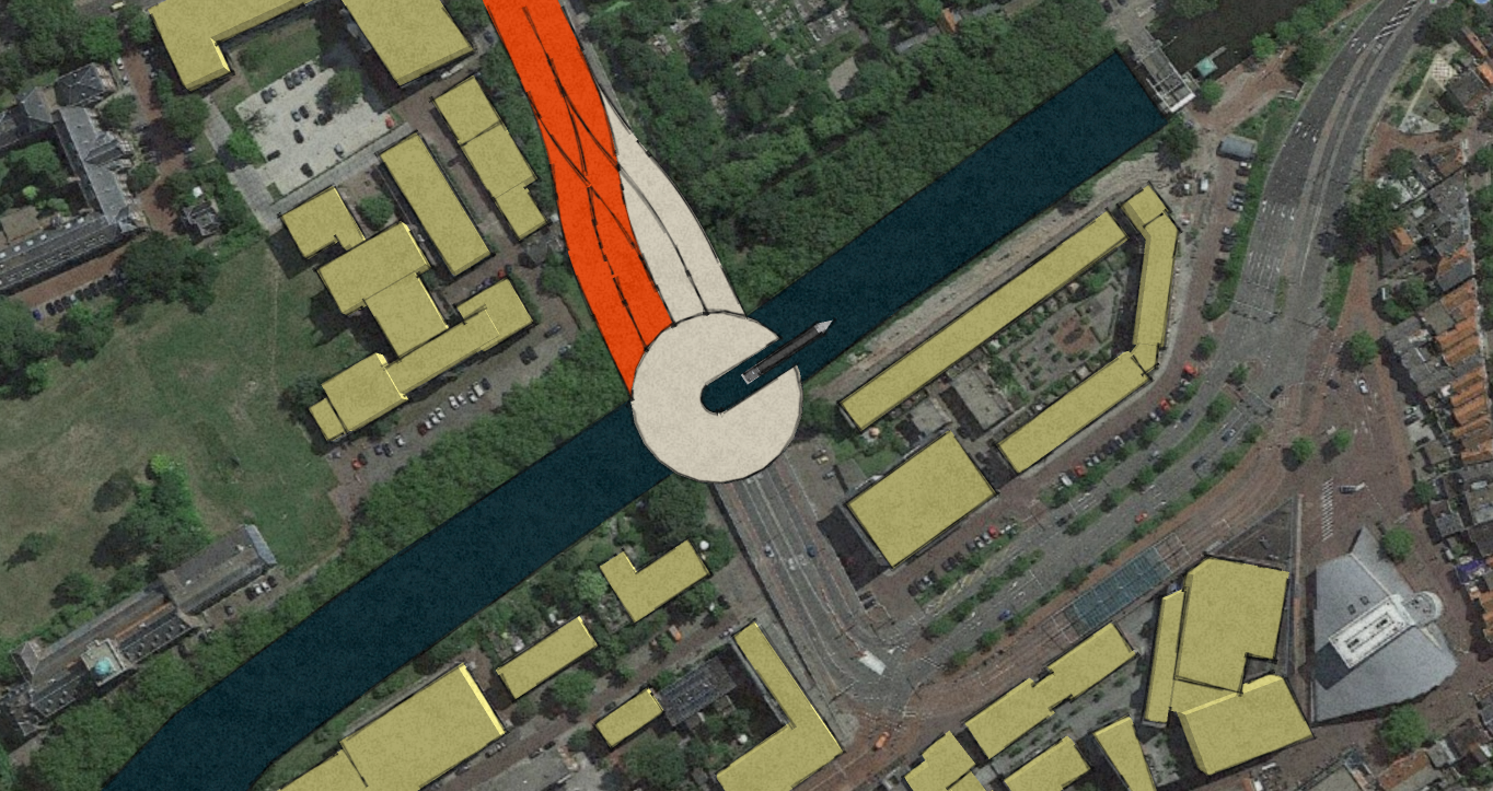St. Sebastiaanbrug bovenaanzicht